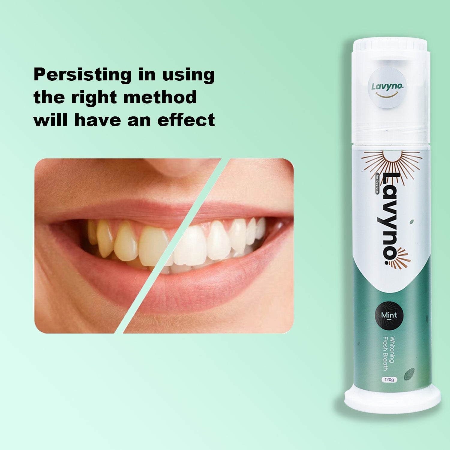 Lavyno Mint Toothpaste, Freshens Breath,Teeth Whitening, Anti plaque, Deep Cleansing, Oral Health – 120g Elegant Hard-Shell Cylindrical Tube (Moisture-Proof)