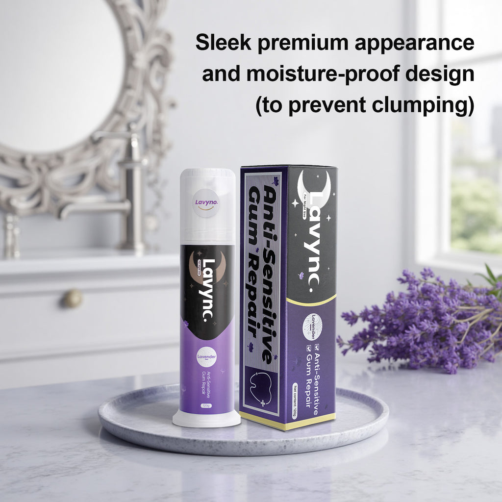 Lavyno Toothpaste, Whitens Teeth, Freshens Breath, Relieves Sensitivity, Repairs Gums, Strengthens Enamel, Reduces Gum Inflammation, Oral Health – Elegant Hard-Shell Cylindrical Tube (Moisture-Proof)