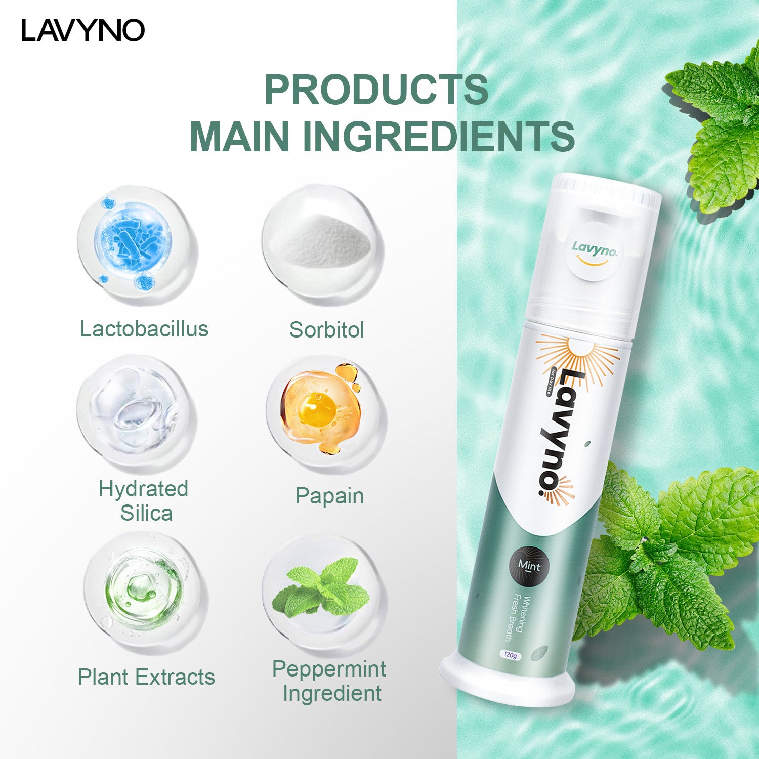 Lavyno Toothpaste, Whitens Teeth, Freshens Breath, Relieves Sensitivity, Repairs Gums, Strengthens Enamel, Reduces Gum Inflammation, Oral Health – Elegant Hard-Shell Cylindrical Tube (Moisture-Proof)