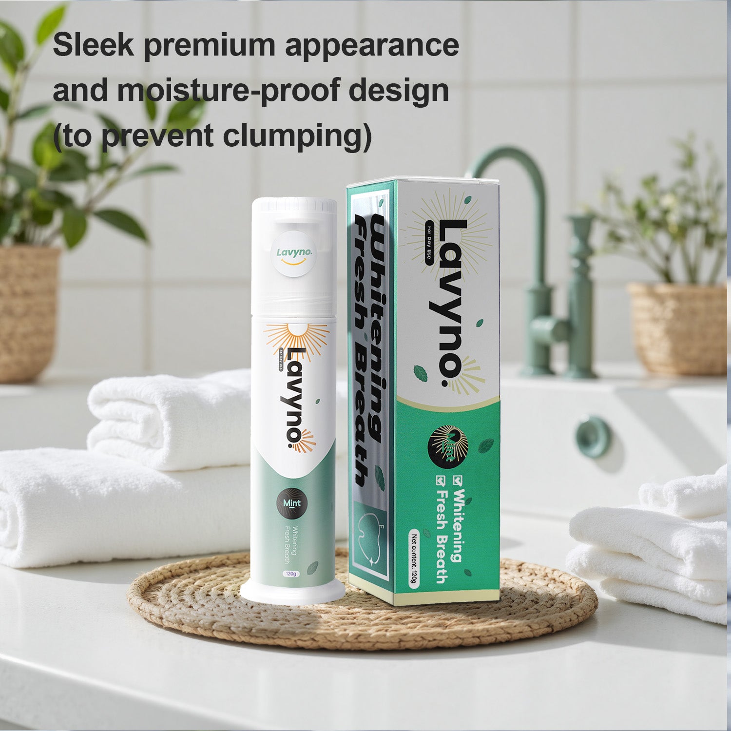 Lavyno Toothpaste, Whitens Teeth, Freshens Breath, Relieves Sensitivity, Repairs Gums, Strengthens Enamel, Reduces Gum Inflammation, Oral Health – Elegant Hard-Shell Cylindrical Tube (Moisture-Proof)