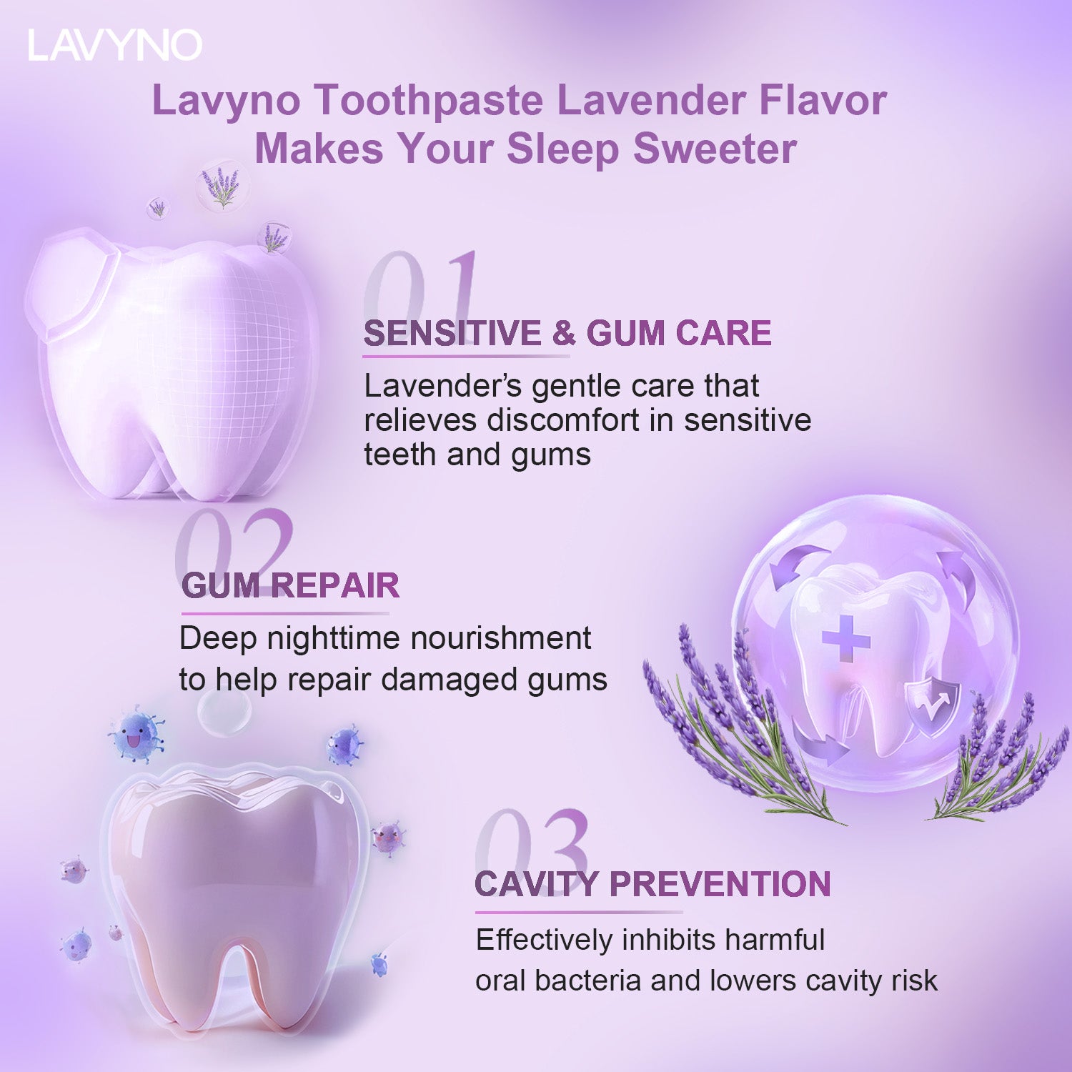 Lavyno Toothpaste, Whitens Teeth, Freshens Breath, Relieves Sensitivity, Repairs Gums, Strengthens Enamel, Reduces Gum Inflammation, Oral Health – Elegant Hard-Shell Cylindrical Tube (Moisture-Proof)